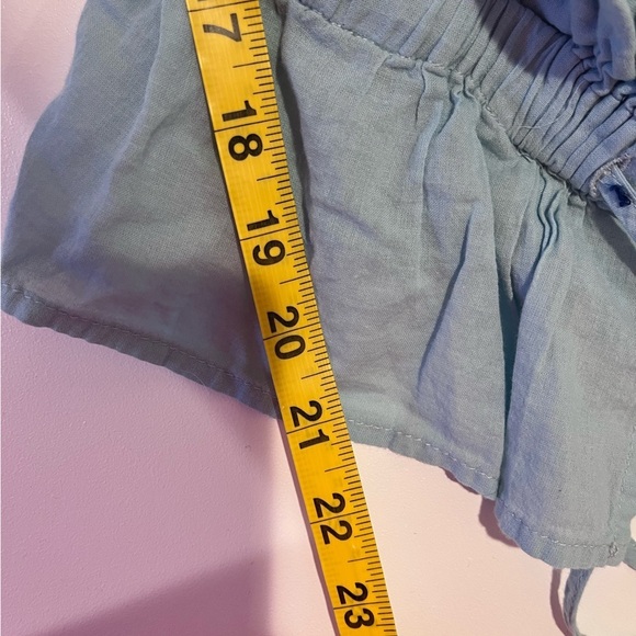 Y2K 7 For all Mankind Light Blue Button Up Off Shoulder Milkmaid Coquette Top XS - Picture 10 of 10